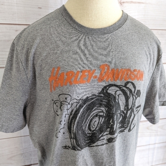 Harley Davidson Motorcycles Accelerate Cotton Jersey Tee in Gray Size Large - Picture 3 of 11